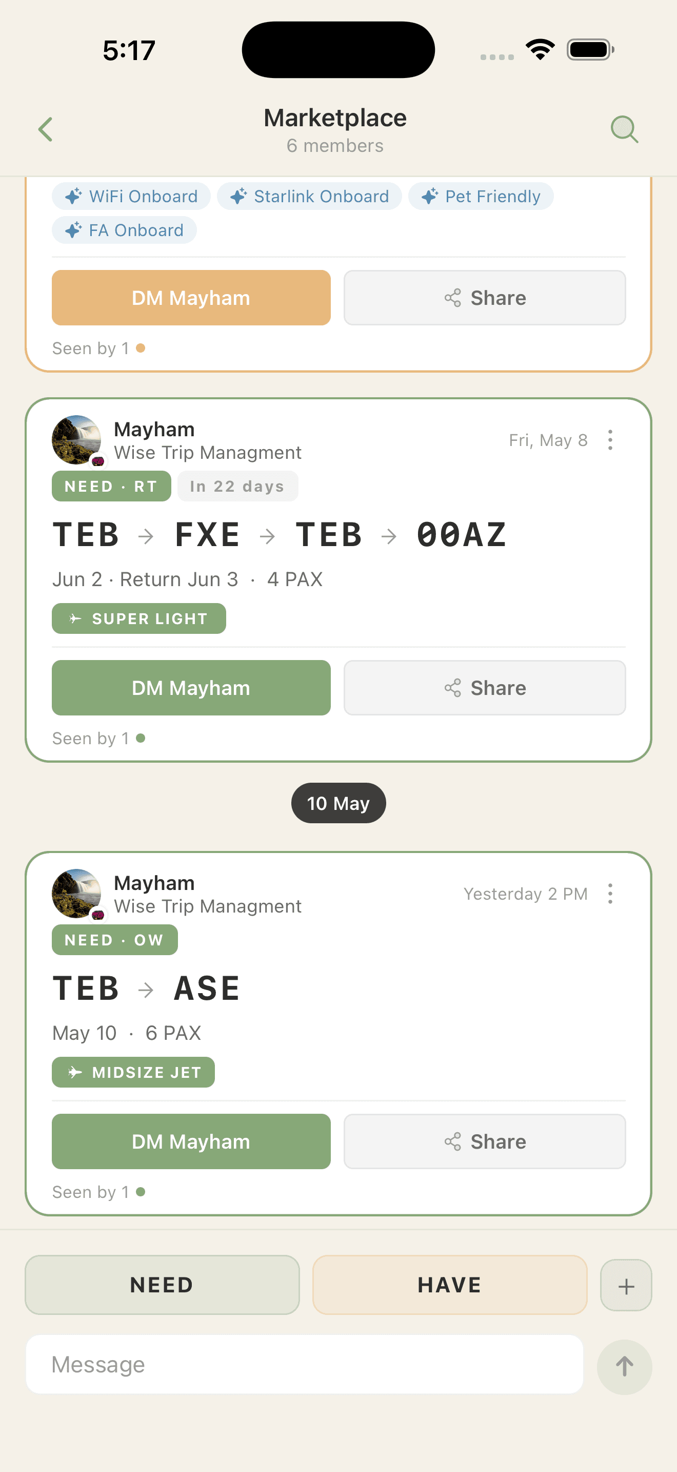 Real AVchat Marketplace screen